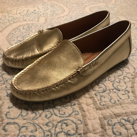 Lauren Ralph Lauren Shoes - RALPH LAUREN Gold Metallic Loafers Shoes. Size 7B.